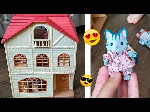 Трехэтажный дом для кошек Sylvanian Families Обзор Распаковка игрушек