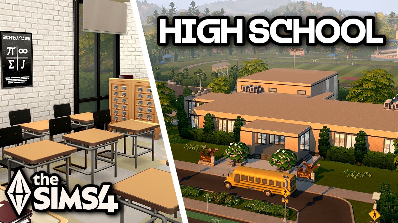 fall asleep while i build a high school in the sims 4 🏫