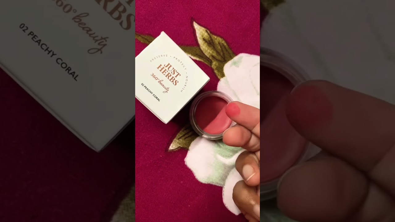 Pt 3 Reviewing Just Herbs 02 Peachy Coral Lip and Cheek Tint | Ayurvedic Lipstick | Peach Pink