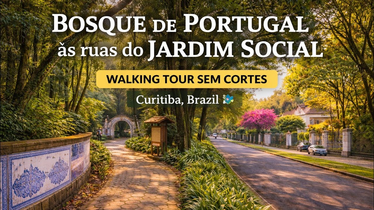 Do Bosque de Portugal às ruas do Jardim Social | Curitiba, Brazil 🇧🇷 | Walking Tour  | 4K