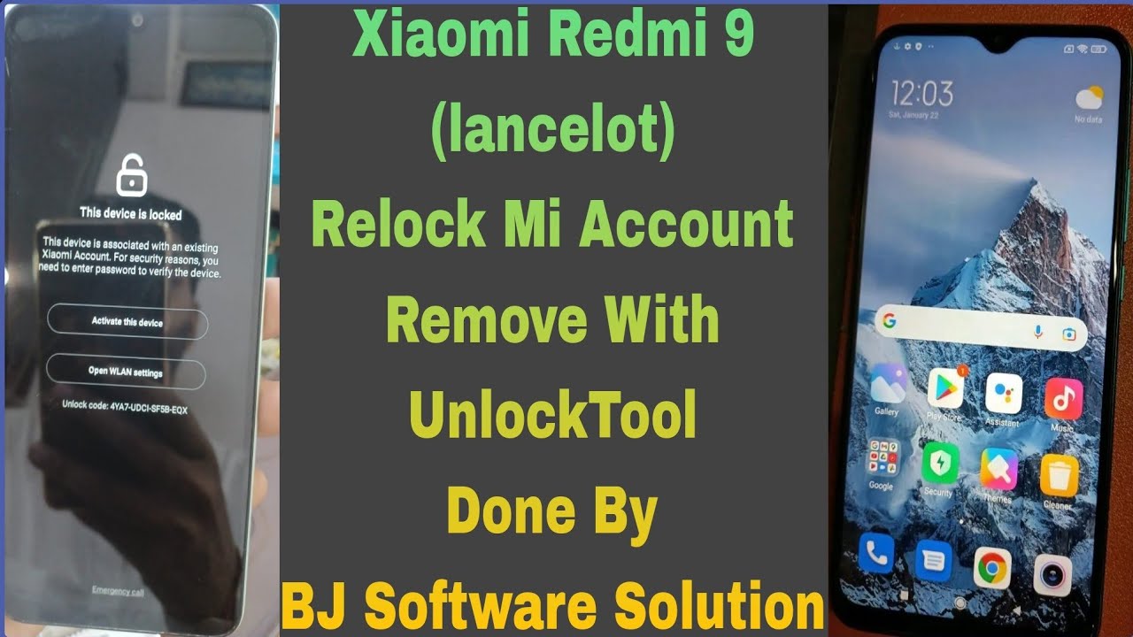 Xiaomi Redmi 9 (lancelot) Relock Mi Account Remove With UnlockTool Done By BJ Software Solution