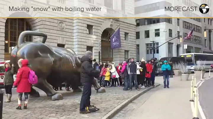 Making "snow" with boiling water