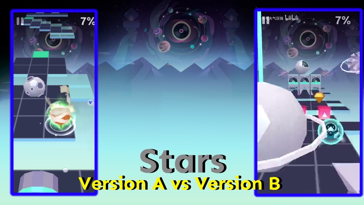 Rolling Sky - Stars - Version A vs Version B/Demo1 [COMPARISON]