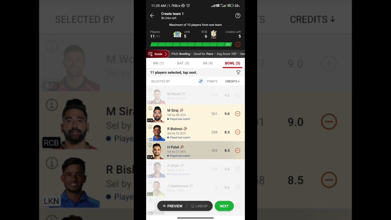 LKN VS RCB Dream11 Team Prediction, LSG vs RCB Dream11, Dream 11 Team of Today Match ! RCB vs LSG