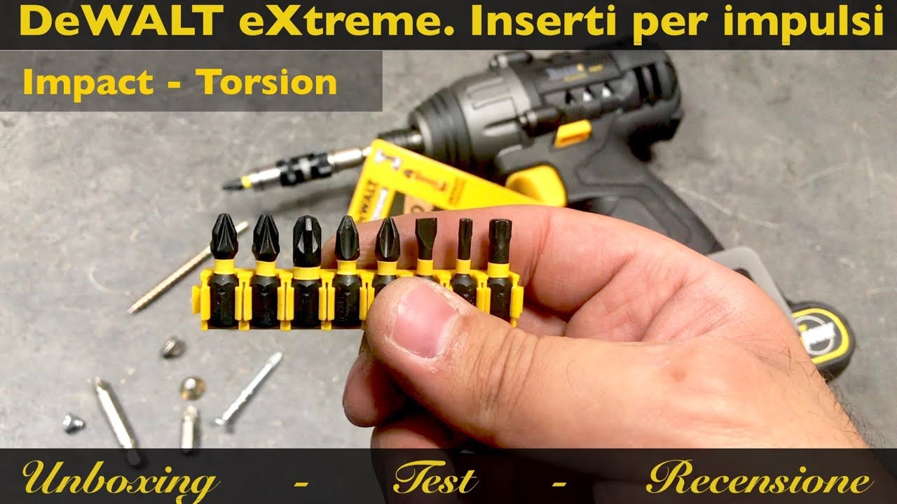 DeWALT eXtreme Impact torsion Drive. Bit per avvitatore a impulsi. Inserti  neri. drill - YouTube