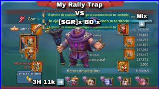 Lords Mobile - My Rally Trap VS [SGR]x BD x full astralitas 12 + 3 Héroes 11k en Rally mix