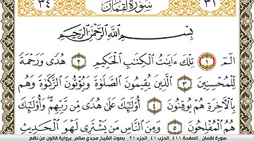 سورة لقمان مكتوبة مجدي سالم Surah Lokman  برواية قالون عن نافع