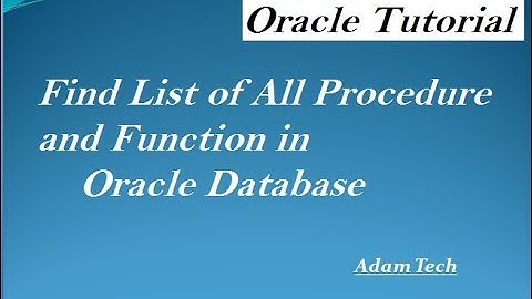 Find List of All Procedure and Function in Oracle Database