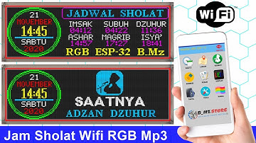 Jam Sholat RGB P5 6 Panel Setting Wifi ESP32 Mp3 Auto Adzan