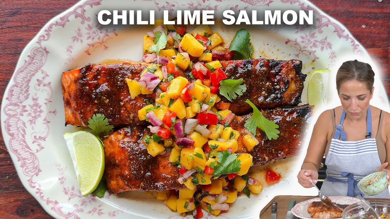 Chili Lime Salmon with Delicious Mango Salsa!