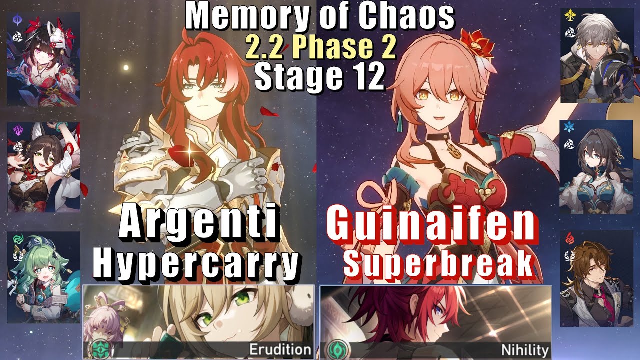 E0 Argenti Hyper & E4 Guinaifen Superbreak | New MoC 12 | 2.2.2 3 Stars | Honkai: Star Rail