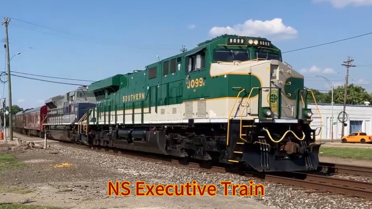 NS Southern RY & Wabash Heritage Units Lead the OCS Executive Train in Middletown, OH!