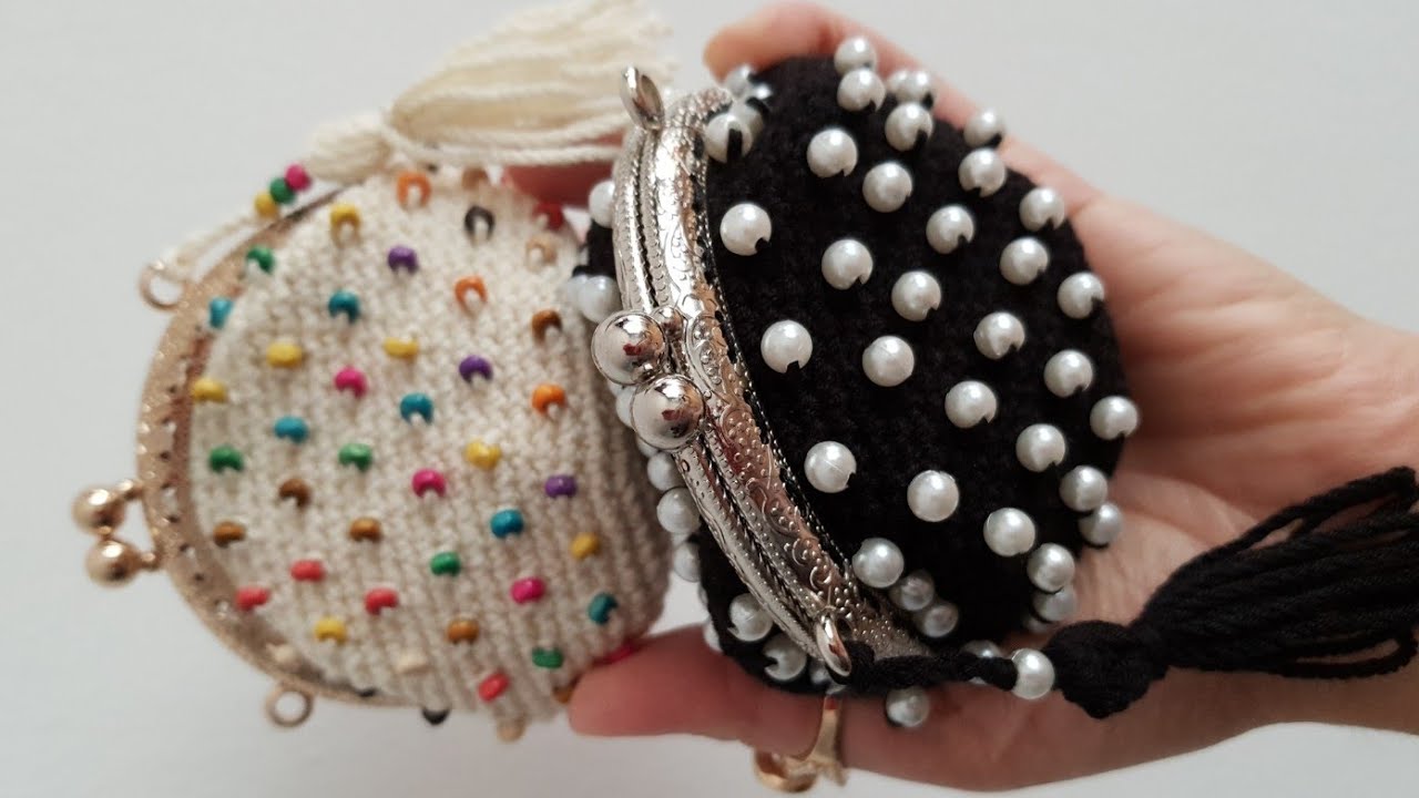 klipsli boncuklu mini cüzdan #perşembe #diy #diycrafts #Örgücüzdan