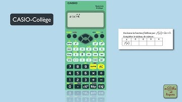 Fonctions - Tableau de valeurs CASIO (ex 1)