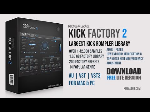 Kick Factory 2 #AU #VST3 First Look Overview FREE Lite Version Download #RDGAudio