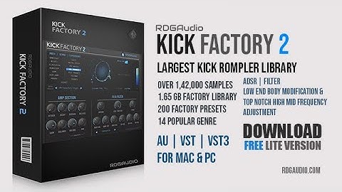 Kick Factory 2 #AU #VST3 First Look Overview FREE Lite Version Download #RDGAudio