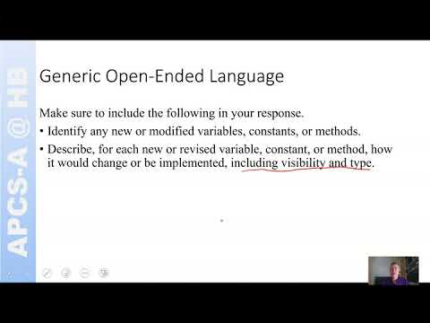 APCS-A Open-Ended Questions