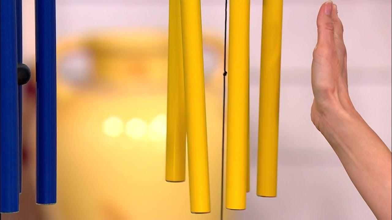 Marigold 45" Hand Tuned Wind Chimes with Solar LED Hummingbird on QVC