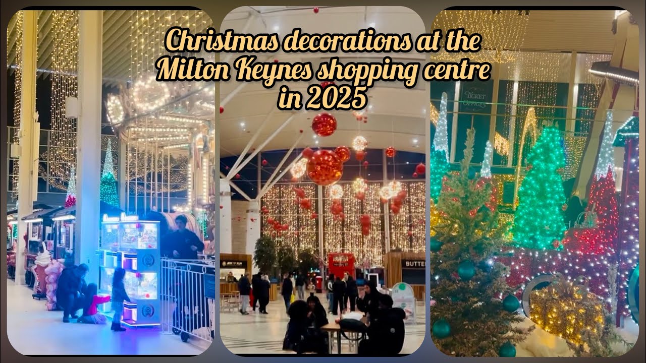Christmas decorations at the Milton Keynes shopping centre in 2025 ...