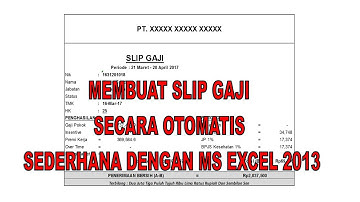 Cara Mudah Membuat Slip Gaji Di MS Excel 2013