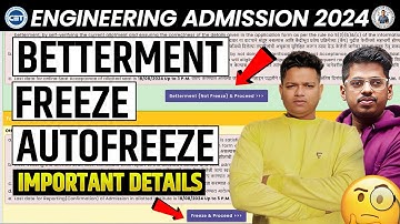 🔴Live Cap Round 1 Betterment and Freeze ||Engineering Cap Round 1 Seat Acceptance Process 2024 ASC
