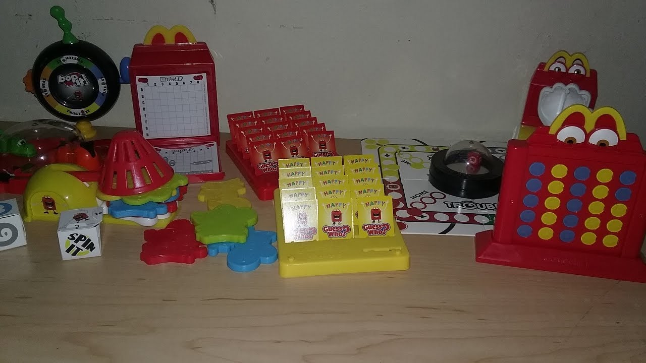 2018 HASBRO GAMING SET OF 8 McDONALDS HAPPY MEAL KIDS TOYS VIDEO REVIEW ...