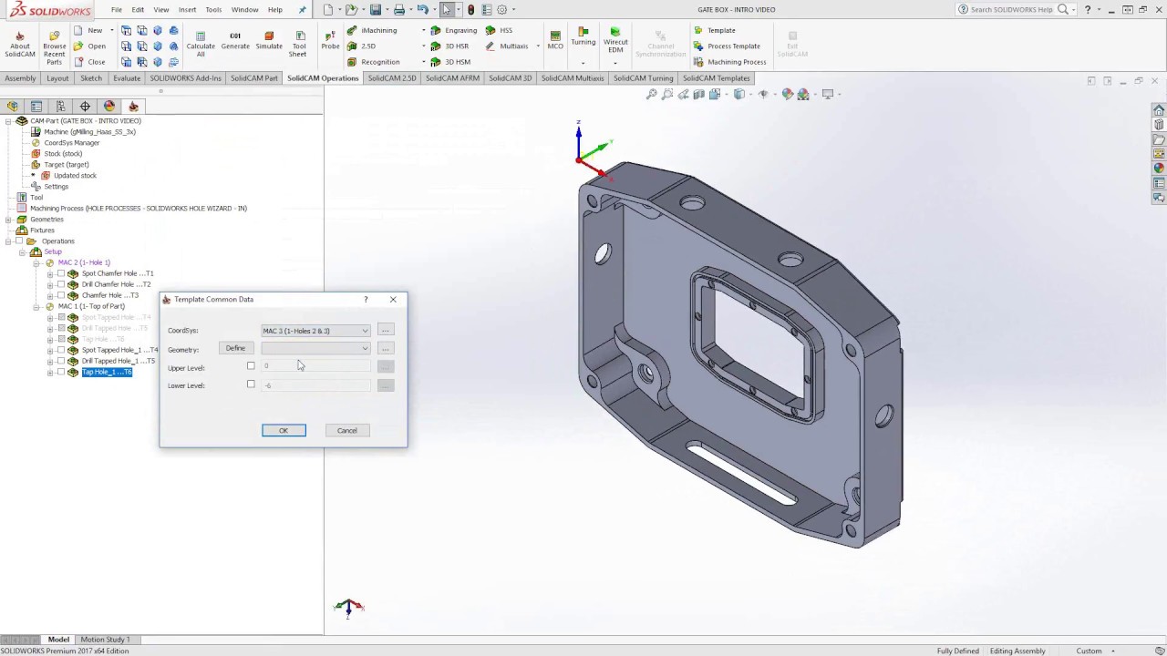 Process Template for Simple Drilling Common Geometry