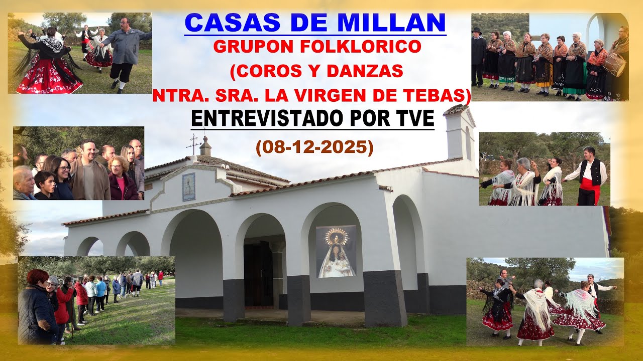 CASAS DE MILLAN. ENTREVISTA DE TVE AL GRUPO FOLKLORICO(COROS Y DANZAS NTRA. SRA. LA VIRGEN DE TEBAS)