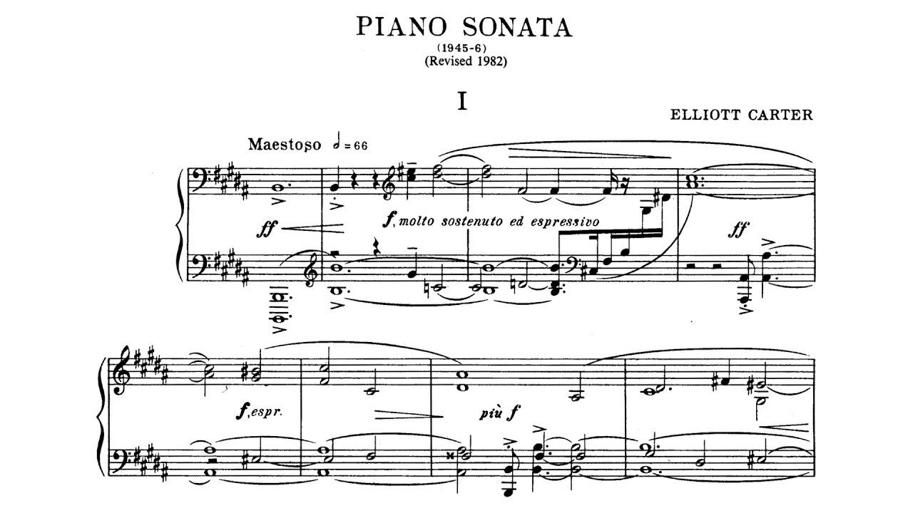 Elliot Carter - Piano Sonata (Audio + Score)