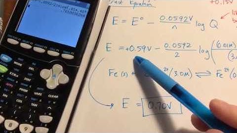 Calculating Cell Potential at non-standard conditions (Nernst Equation)