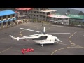 MI-8 Helicopter taking off from Lukla