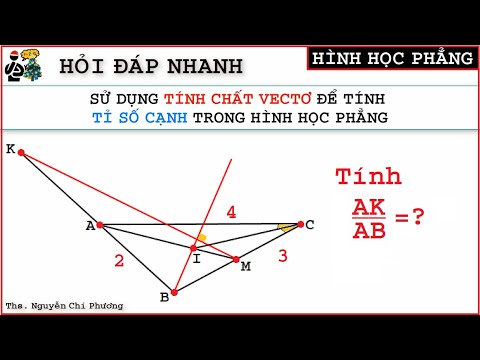 Video Toán 10: Sử dụng tính chất vectơ để tính tỉ số cạnh... - youtube