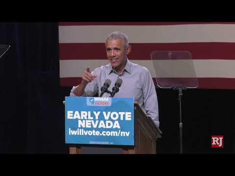 Obama urges Democrats to ‘fight … to save democracy’ in North Las Vegas