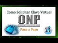 ONP | COMO CREAR MI CLAVE VIRTUAL | PARA VER EL ESTADO DE MI CUENTA