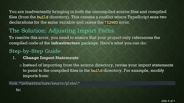 Resolving the error TS2403: Subsequent variable declarations must have similar type in TypeScript