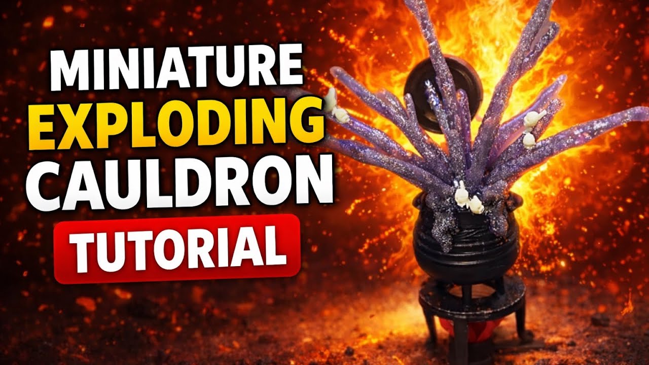 Miniature resin exploding cauldron tutorial - YouTube