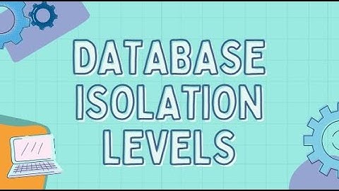 Master - Database Isolation levels