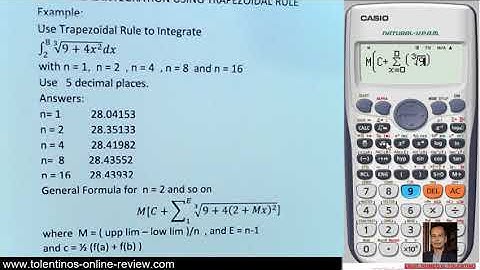 CAL TECH  TRAPEZOIDAL RULE NUM METHOD