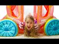 Марго играет с косметикой и платьями принцесс Real Princess Dresses & Kids Makeup