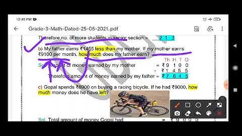 Grade 3 Math  Dated 25 05 2021