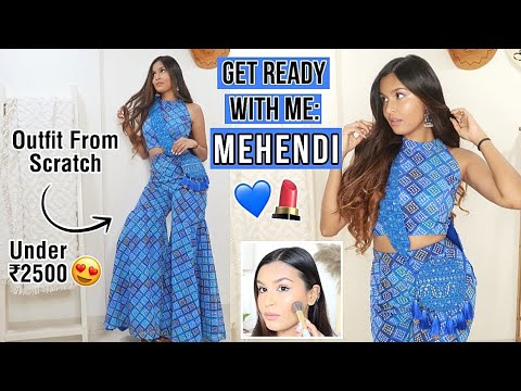 Get ready with me,Grwm,Wedding,Mehendi,Chatty grwm,Life update,Q&A,Mridul sharma,Shaadi makeup,Indian youtuber,India,Mumbai,Outfit from scratch,Diy wedding outfit