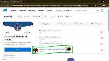 Make the Most of Global Variables and Values || Data and Actions in Flows || Salesforce Trailhead