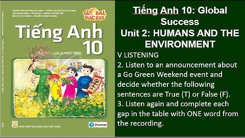 Bài nghe tiếng Anh 10 Global Success Unit 2 Humans and the environment Listening.