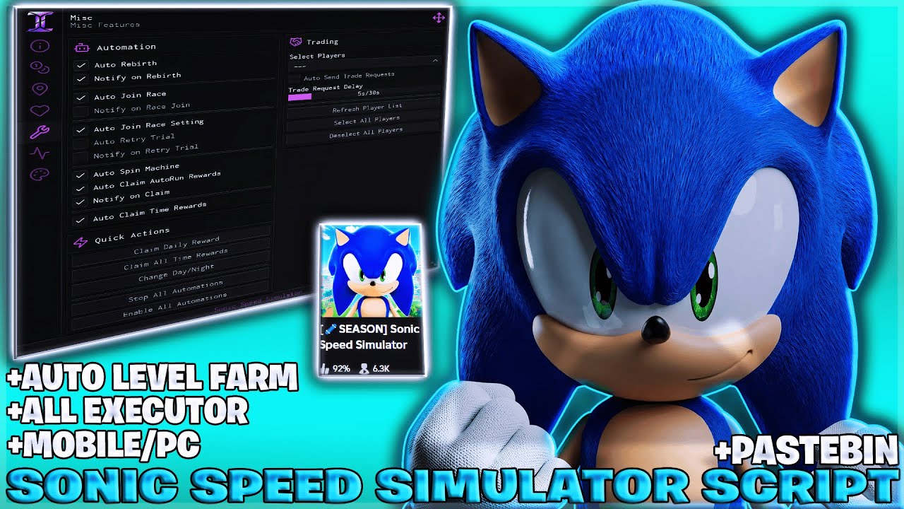 🚀 Sonic Speed Simulator Script | "Imp Hub" | Auto Halloween, Rebirth & More! | Roblox 2026 🎮