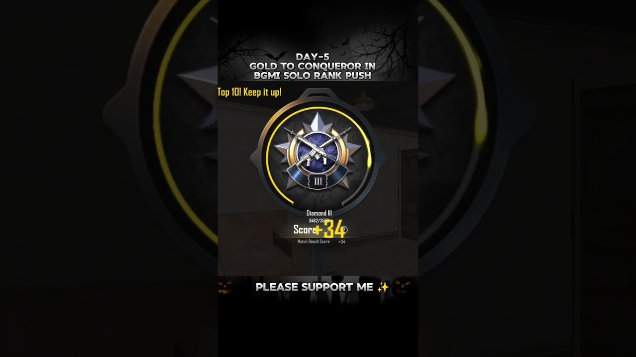 DAY-5 GOLD TO CONQUEROR IN BGMI SOLO RANK PUSH