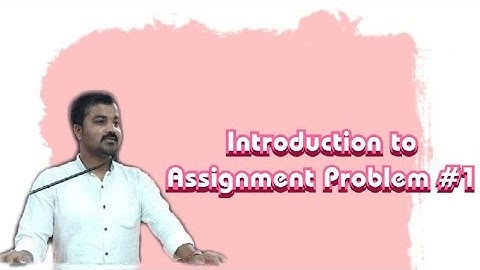 Introduction to Transportation Problem Lecture-1