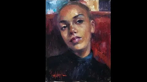 Alla prima painting "Jazz" oil portrait