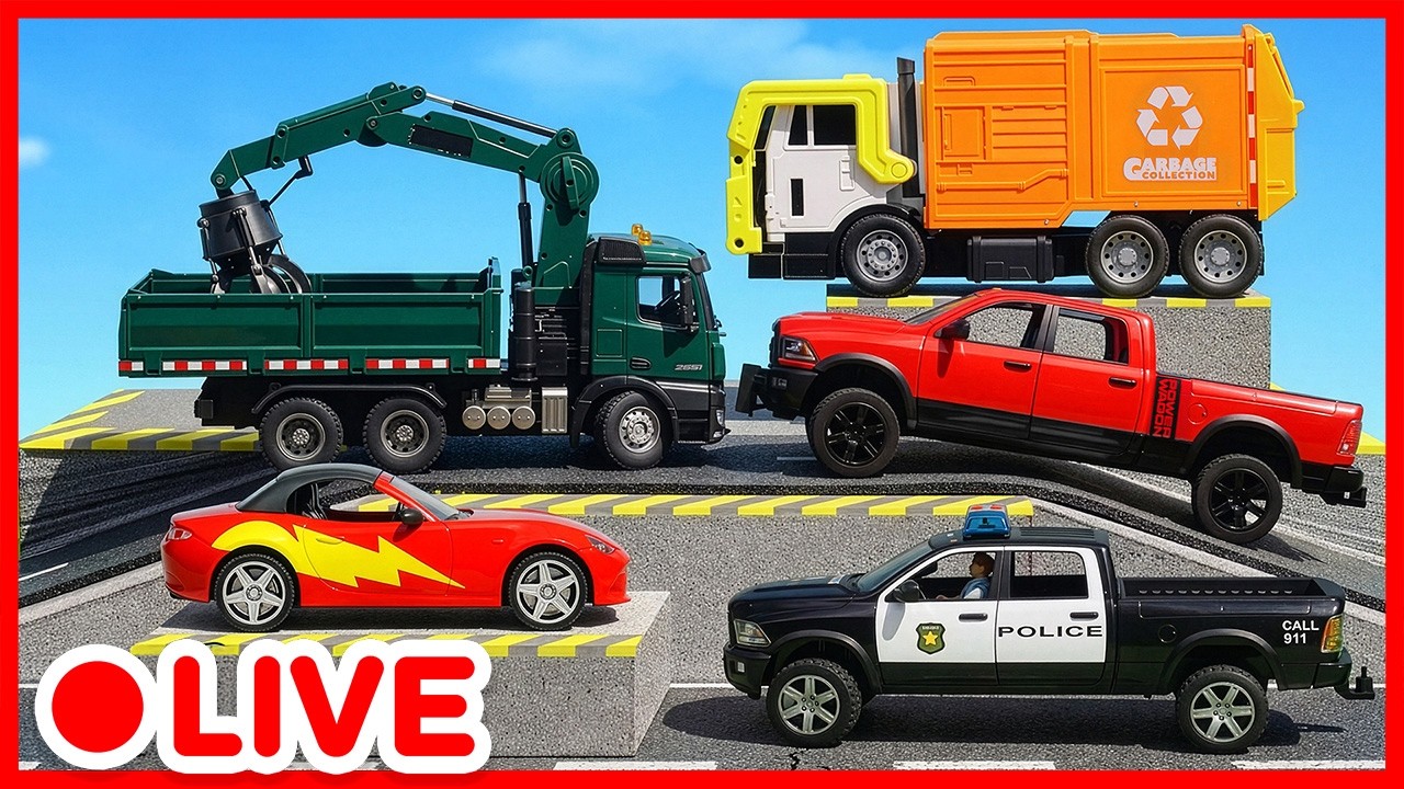 Let's play with Toys 🚗🚛 Police Cars, Trucks Construction Vehicles for Kids & for Toddlers | Kidibli
