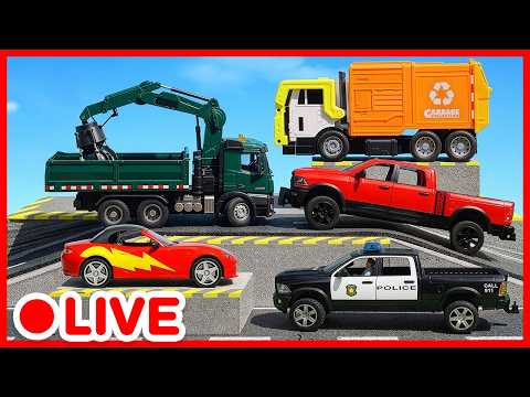 Let's play with Toys 🚗🚛 Police Cars, Trucks Construction Vehicles for Kids & for Toddlers | Kidibli