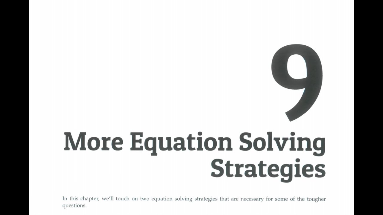 Pre-Calculus: Chapter 9 More Equations Solving Strategies [#1-12] - YouTube